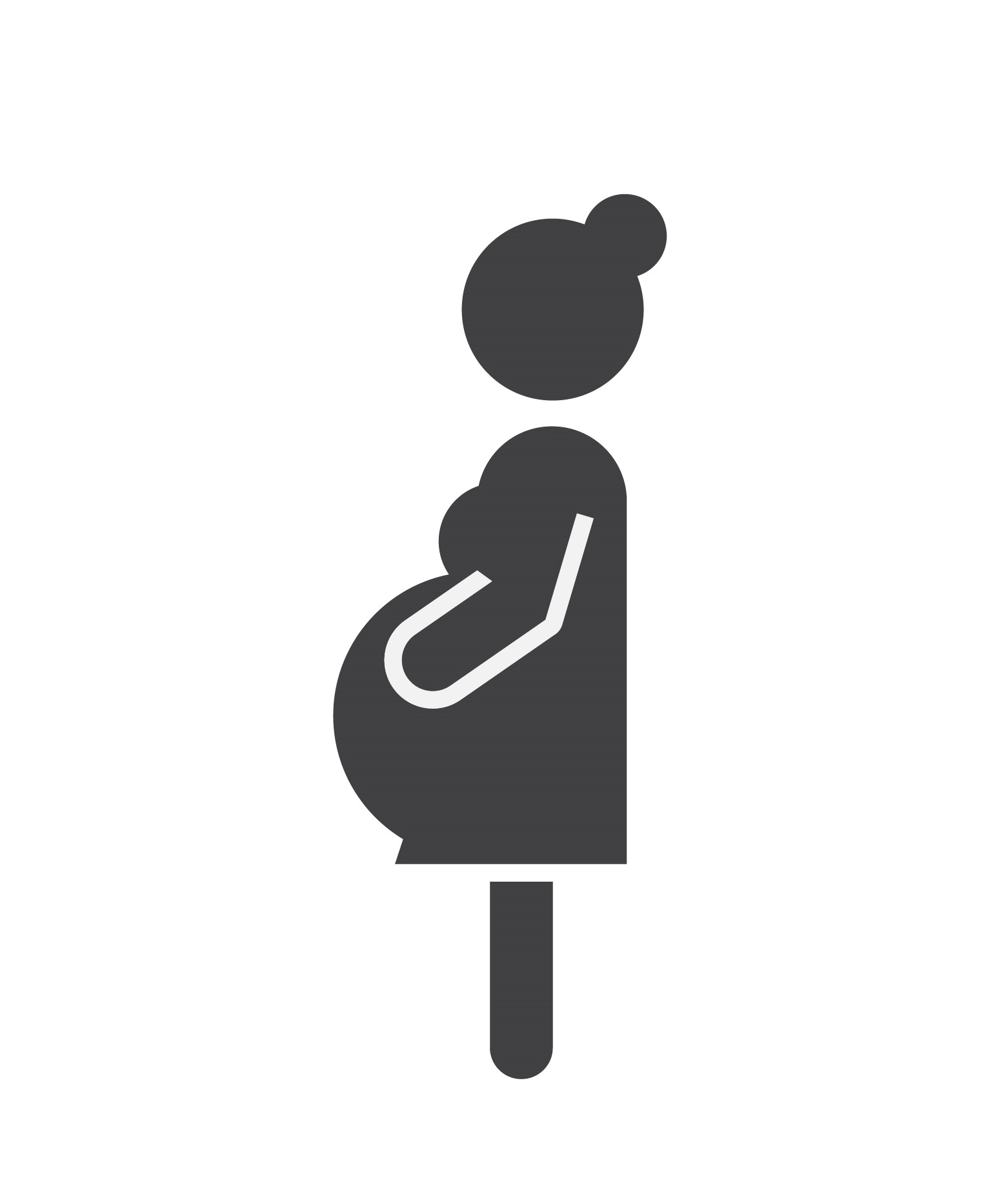 Symbool van een hoogzwangere vrouw.